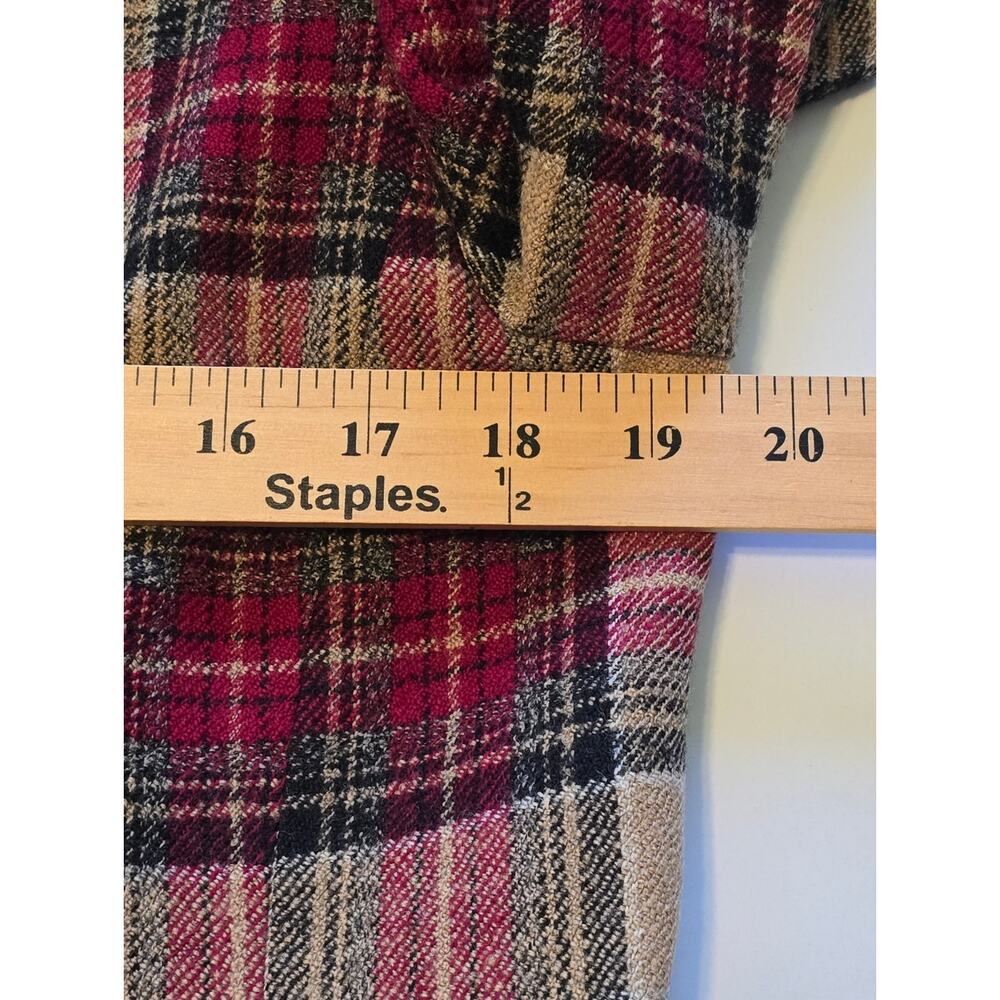Vintage Talbots Blazer Womens Size 12 Red Tan Plaid Wool Blend Quiet Luxury NWOT - Picture 10 of 11